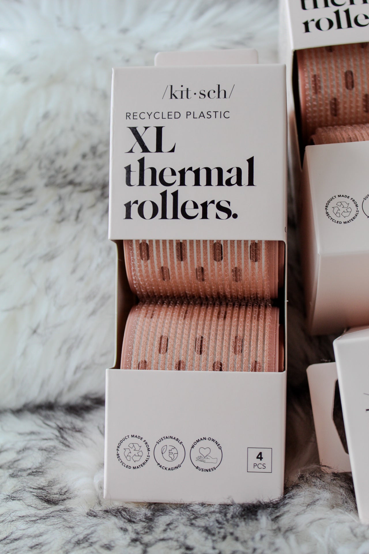 Recycled Plastic XL Thermal Rollers 4pc Set - Terracotta
