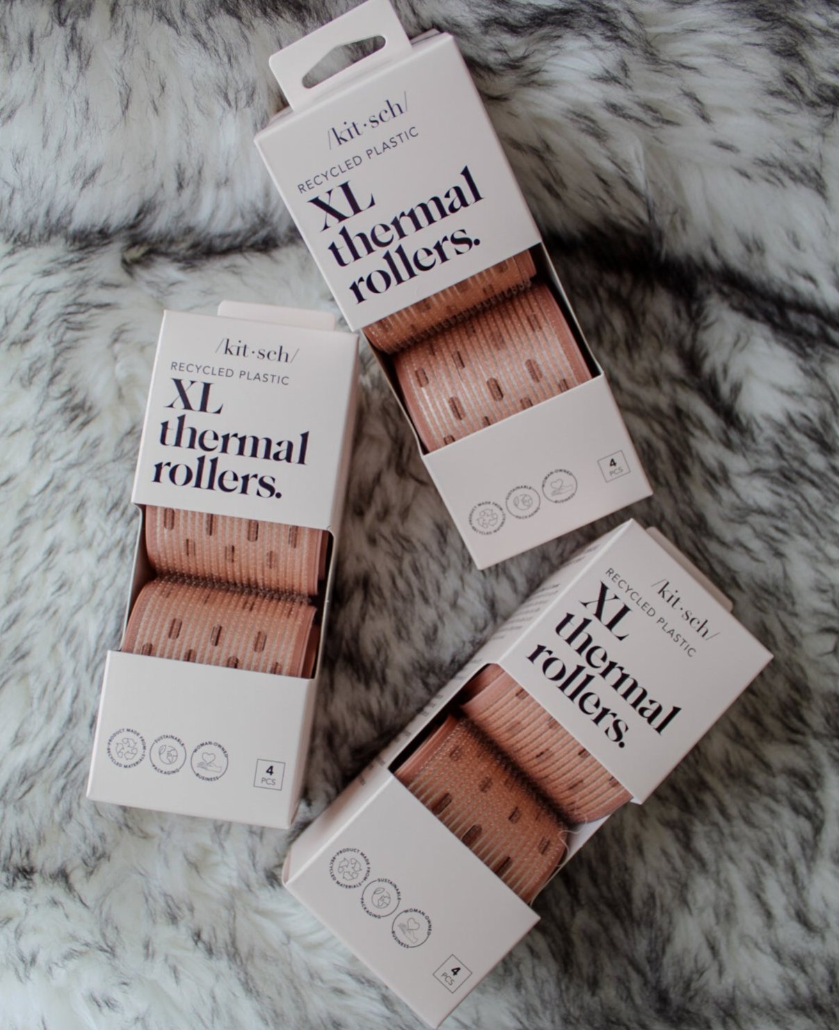 Recycled Plastic XL Thermal Rollers 4pc Set - Terracotta