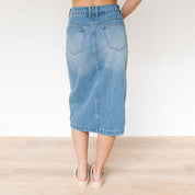 Split Front Denim Skirt