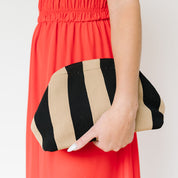 Colorblock Striped Clutch