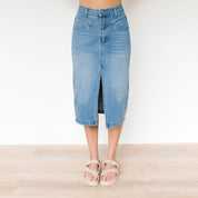 Split Front Denim Skirt