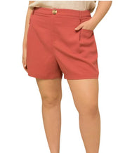 Plus Size Front Pleated Shorts