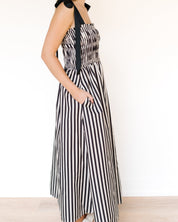 Striped Tie Strap Maxi Dress