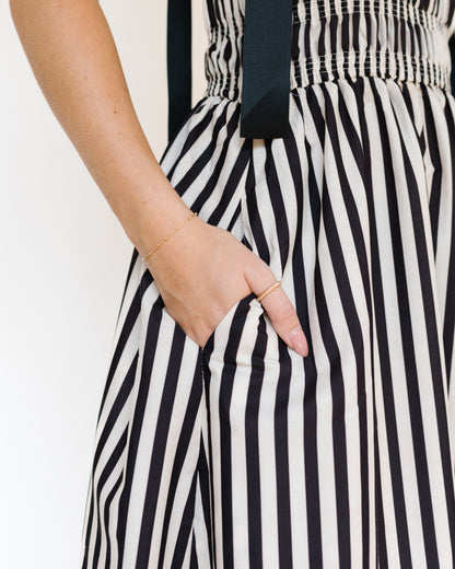 Striped Tie Strap Maxi Dress