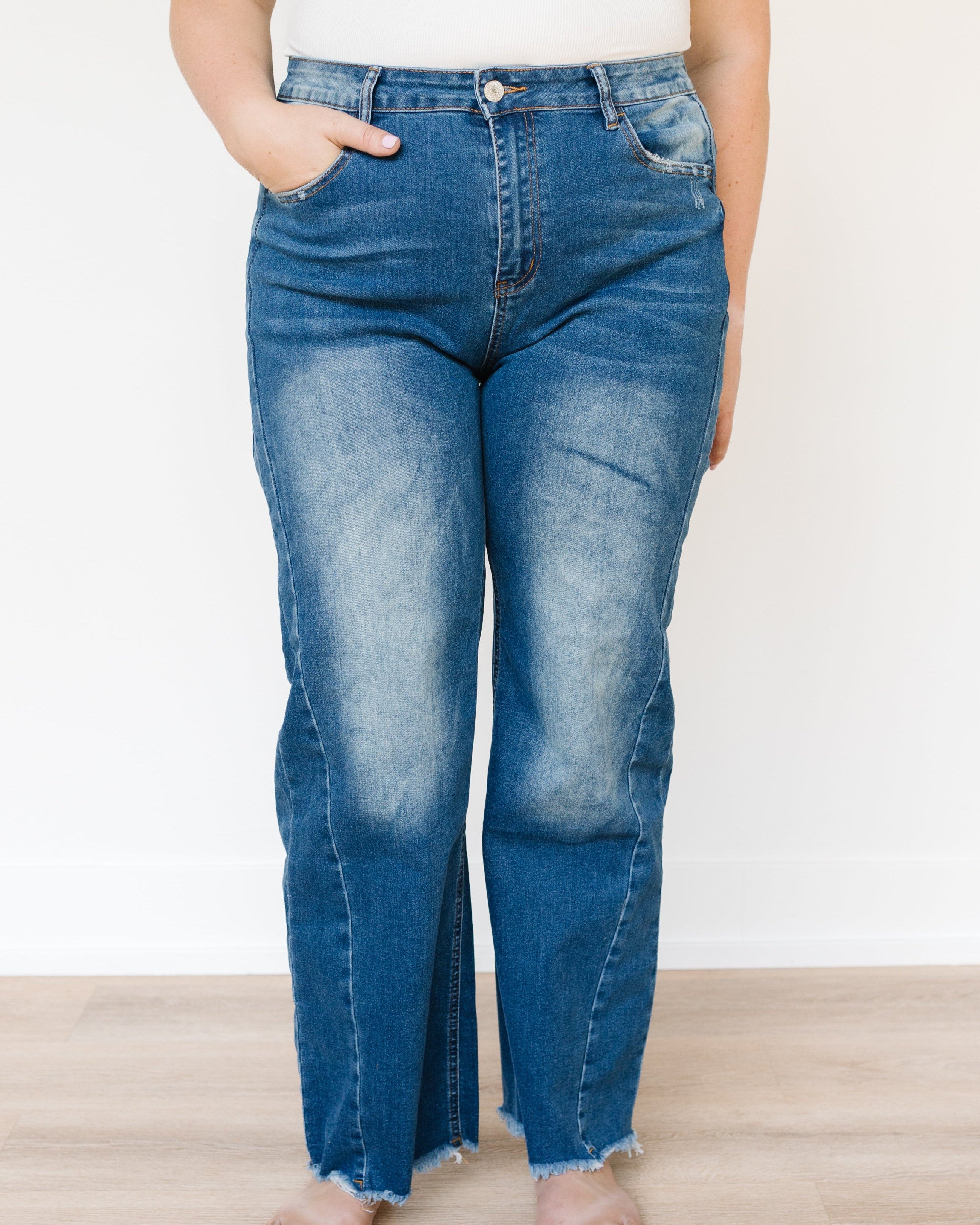 Raw Hem Loose Fit Streetwear Jeans