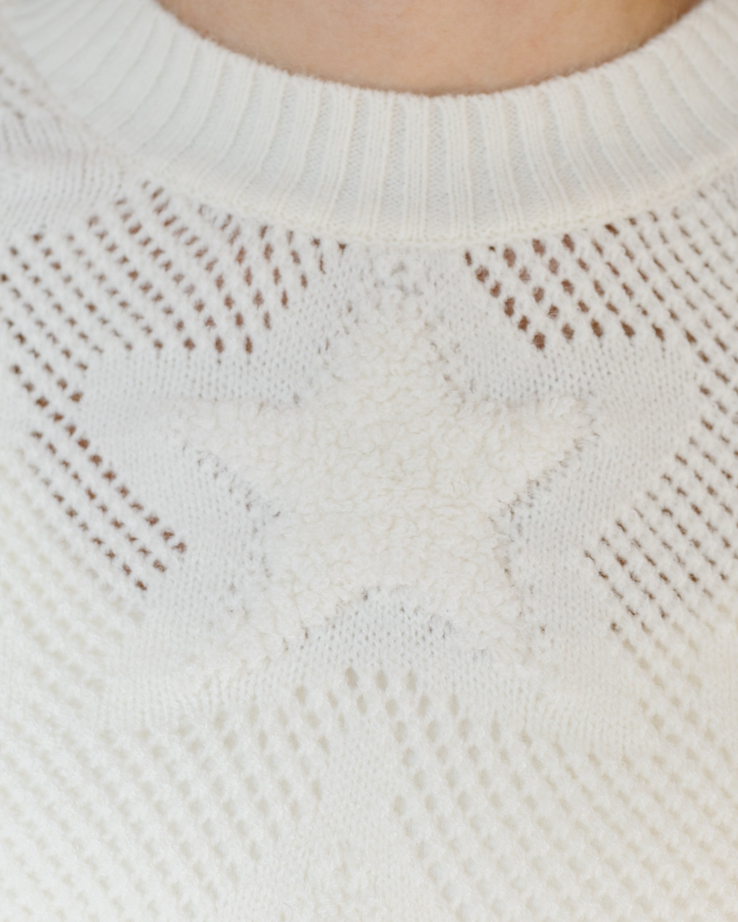 Star Pattern Crew Neck Sweater