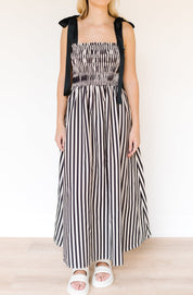 Striped Tie Strap Maxi Dress