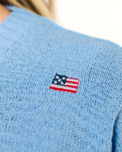 Cozy Flag Pattern Crew Neck Sweater