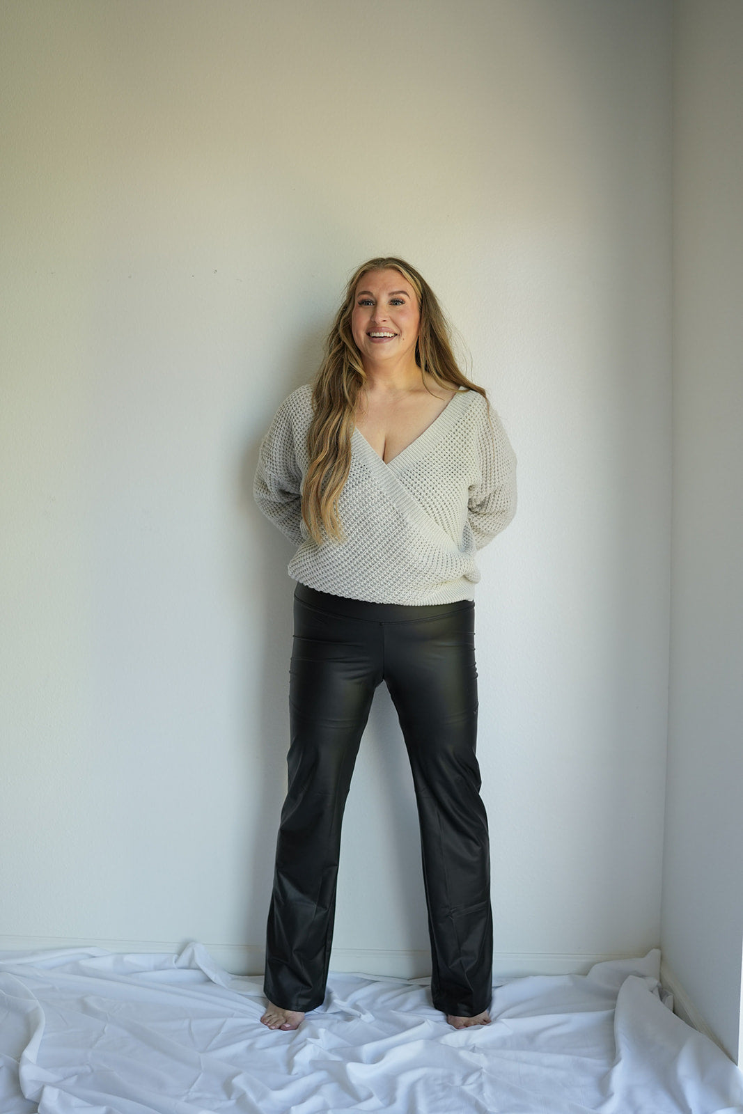 Faux Leather Shaping Bootcut Legging