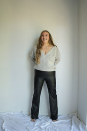 Faux Leather Shaping Bootcut Legging