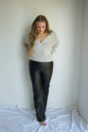 Faux Leather Shaping Bootcut Legging