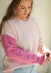 Pink Colorblock Sweater