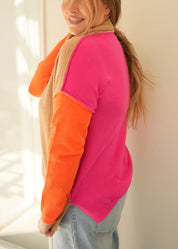 Color Block Long Sleeve Sweater