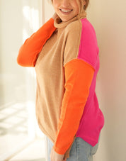Color Block Long Sleeve Sweater