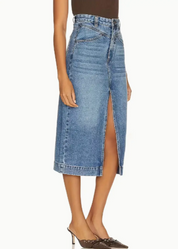 Split Front Denim Skirt