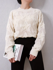 Star Pattern Crew Neck Sweater