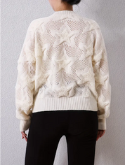 Star Pattern Crew Neck Sweater