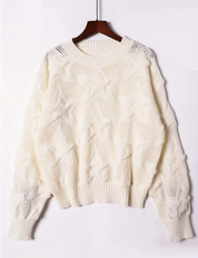 Star Pattern Crew Neck Sweater