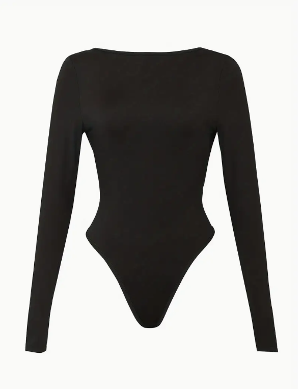 Solid Backless Bodysuit