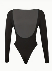 Solid Backless Bodysuit