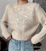 Sequin Crewneck Sweater