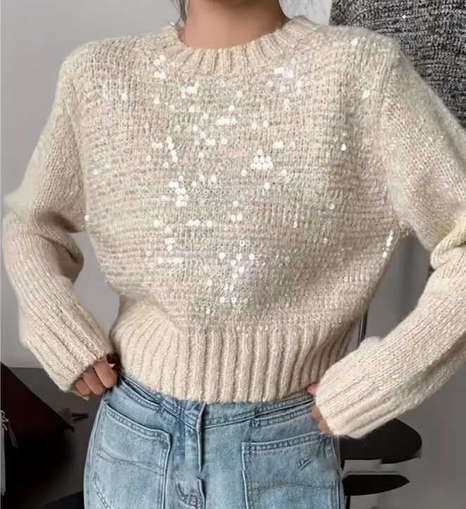 Sequin Crewneck Sweater