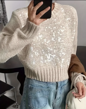 Sequin Crewneck Sweater