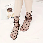 Sheer Polka Dot Mesh Socks