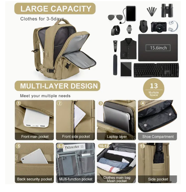 Large Khaki Backpack