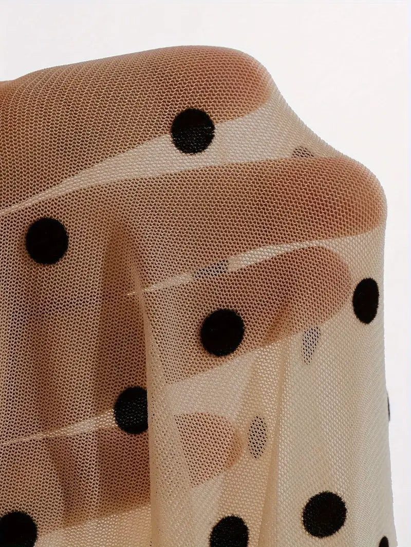 Sheer Polka Dot Mesh Top