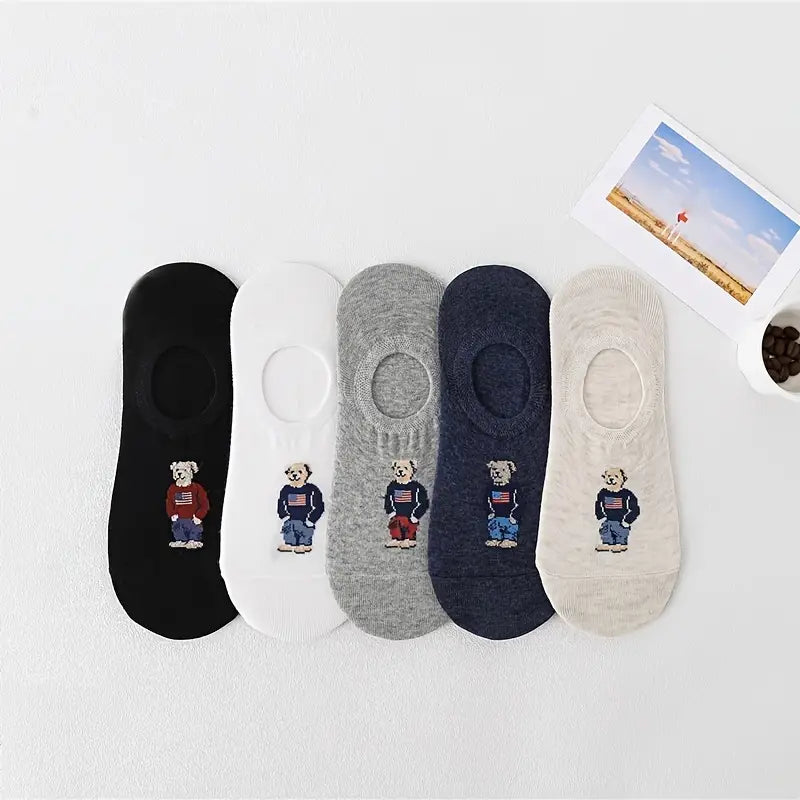 Bear Print Ankle Socks