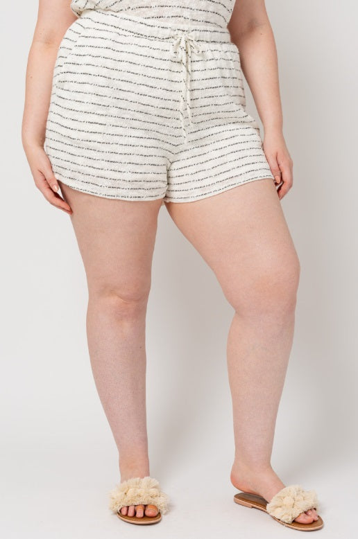 Plus Size Striped Shorts