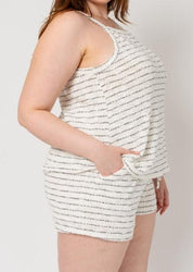 Plus Size Sleeveless Striped Top